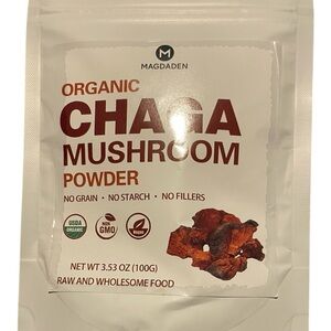 MAGDADEN Organic Chaga Mushroom Powder - Brown & White Packaging